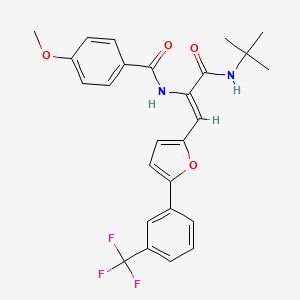 N-[(1Z)-3-(tert-butylamino)-3-oxo-1-{5-[3-(trifluoromethyl)phenyl]furan-2-yl}prop-1-en-2-yl]-4-methoxybenzamide