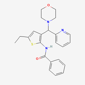 molecular formula C23H25N3O2S B12155196 N-{5-ethyl-3-[morpholin-4-yl(pyridin-2-yl)methyl]thiophen-2-yl}benzamide 