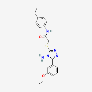 2-[[4-amino-5-(3-ethoxyphenyl)-1,2,4-triazol-3-yl]sulfanyl]-N-(4-ethylphenyl)acetamide