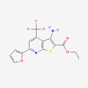 Ethyl 3-amino-6-(furan-2-yl)-4-(trifluoromethyl)thieno[2,3-b]pyridine-2-carboxylate