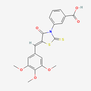 3-[(5Z)-4-oxo-2-thioxo-5-(3,4,5-trimethoxybenzylidene)-1,3-thiazolidin-3-yl]benzoic acid