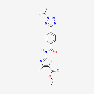 molecular formula C18H20N6O3S B12155306 ethyl 4-methyl-2-[({4-[2-(propan-2-yl)-2H-tetrazol-5-yl]phenyl}carbonyl)amino]-1,3-thiazole-5-carboxylate 