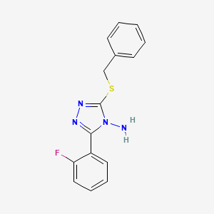 molecular formula C15H13FN4S B12155316 3-(2-Fluorophenyl)-5-(phenylmethylthio)-1,2,4-triazole-4-ylamine 