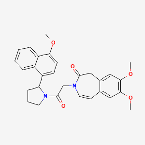 7,8-dimethoxy-3-{2-[2-(4-methoxynaphthalen-1-yl)pyrrolidin-1-yl]-2-oxoethyl}-1,3-dihydro-2H-3-benzazepin-2-one