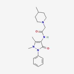 N-(1,5-dimethyl-3-oxo-2-phenyl-2,3-dihydro-1H-pyrazol-4-yl)-2-(4-methylpiperidin-1-yl)acetamide