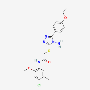 molecular formula C20H22ClN5O3S B12155390 2-[4-amino-5-(4-ethoxyphenyl)(1,2,4-triazol-3-ylthio)]-N-(4-chloro-2-methoxy-5-methylphenyl)acetamide 