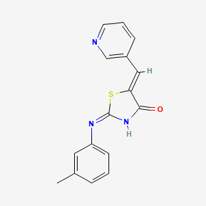 molecular formula C16H13N3OS B12155397 (2Z,5Z)-2-[(3-methylphenyl)imino]-5-(pyridin-3-ylmethylidene)-1,3-thiazolidin-4-one CAS No. 641997-55-9