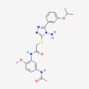 N-[5-(acetylamino)-2-methoxyphenyl]-2-({4-amino-5-[3-(propan-2-yloxy)phenyl]-4H-1,2,4-triazol-3-yl}sulfanyl)acetamide