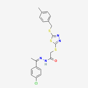 N'-[(1Z)-1-(4-chlorophenyl)ethylidene]-2-({5-[(4-methylbenzyl)sulfanyl]-1,3,4-thiadiazol-2-yl}sulfanyl)acetohydrazide