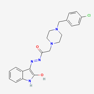 2-[4-(4-chlorobenzyl)piperazin-1-yl]-N'-[(3Z)-2-oxo-1,2-dihydro-3H-indol-3-ylidene]acetohydrazide