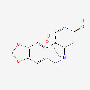 molecular formula C16H17NO4 B1215546 (1S,15S)-5,7-dioxa-12-azapentacyclo[10.5.2.01,13.02,10.04,8]nonadeca-2,4(8),9,16-tetraene-15,18-diol 