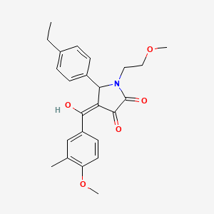 (4E)-5-(4-ethylphenyl)-4-[hydroxy(4-methoxy-3-methylphenyl)methylidene]-1-(2-methoxyethyl)pyrrolidine-2,3-dione