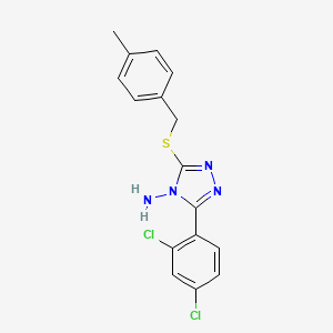 molecular formula C16H14Cl2N4S B12155484 3-(2,4-Dichlorophenyl)-5-[(4-methylphenyl)methylthio]-1,2,4-triazole-4-ylamine 