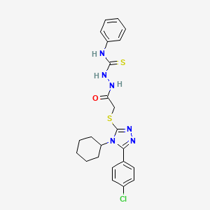 2-({[5-(4-chlorophenyl)-4-cyclohexyl-4H-1,2,4-triazol-3-yl]sulfanyl}acetyl)-N-phenylhydrazinecarbothioamide