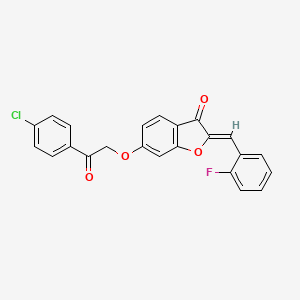 molecular formula C23H14ClFO4 B12155557 (2Z)-6-[2-(4-chlorophenyl)-2-oxoethoxy]-2-(2-fluorobenzylidene)-1-benzofuran-3(2H)-one 