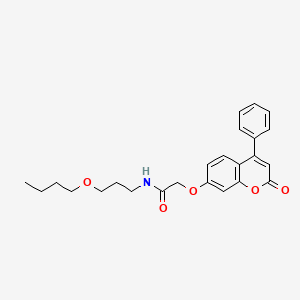 molecular formula C24H27NO5 B12155592 N-(3-butoxypropyl)-2-((2-oxo-4-phenyl-2H-chromen-7-yl)oxy)acetamide 