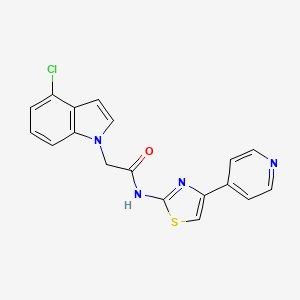 2-(4-chloro-1H-indol-1-yl)-N-[4-(pyridin-4-yl)-1,3-thiazol-2-yl]acetamide