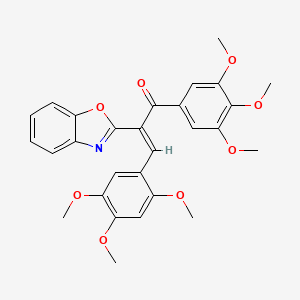 (2E)-2-(1,3-benzoxazol-2-yl)-3-(2,4,5-trimethoxyphenyl)-1-(3,4,5-trimethoxyphenyl)prop-2-en-1-one