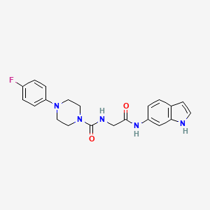 4-(4-fluorophenyl)-N-[2-(1H-indol-6-ylamino)-2-oxoethyl]piperazine-1-carboxamide