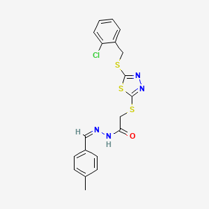 2-({5-[(2-chlorobenzyl)sulfanyl]-1,3,4-thiadiazol-2-yl}sulfanyl)-N'-[(Z)-(4-methylphenyl)methylidene]acetohydrazide