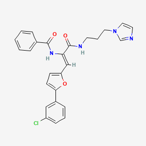 (2Z)-3-[5-(3-chlorophenyl)(2-furyl)]-N-(3-imidazolylpropyl)-2-(phenylcarbonyla mino)prop-2-enamide