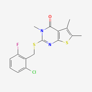 2-[(2-chloro-6-fluorobenzyl)sulfanyl]-3,5,6-trimethylthieno[2,3-d]pyrimidin-4(3H)-one