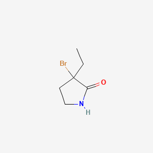 molecular formula C6H10BrNO B1215573 2-Pyrrolidinone, 3-bromo-3-ethyl- CAS No. 69352-61-0