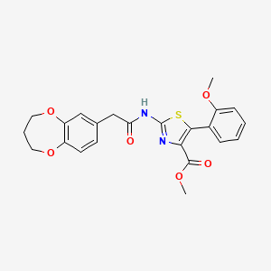 methyl 2-[(3,4-dihydro-2H-1,5-benzodioxepin-7-ylacetyl)amino]-5-(2-methoxyphenyl)-1,3-thiazole-4-carboxylate