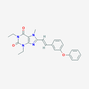 B121558 (E)-1,3-Diethyl-7-methyl-8-(3-phenoxystyryl)xanthine CAS No. 155814-36-1