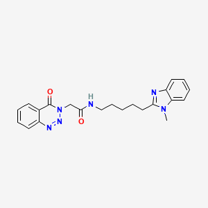 molecular formula C22H24N6O2 B12155816 N-[5-(1-methyl-1H-benzimidazol-2-yl)pentyl]-2-(4-oxo-1,2,3-benzotriazin-3(4H)-yl)acetamide 