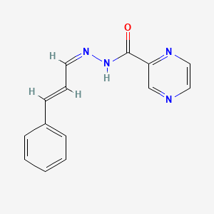 molecular formula C14H12N4O B12155843 N-[(E)-[(E)-3-phenylprop-2-enylidene]amino]pyrazine-2-carboxamide CAS No. 304908-58-5