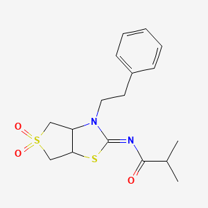 N-[(2E)-5,5-dioxido-3-(2-phenylethyl)tetrahydrothieno[3,4-d][1,3]thiazol-2(3H)-ylidene]-2-methylpropanamide