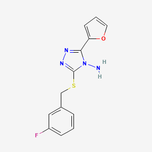 molecular formula C13H11FN4OS B12155868 5-[(3-Fluorophenyl)methylthio]-3-(2-furyl)-1,2,4-triazole-4-ylamine 