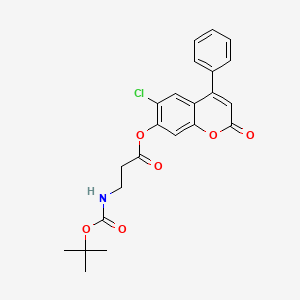 6-chloro-2-oxo-4-phenyl-2H-chromen-7-yl N-(tert-butoxycarbonyl)-beta-alaninate