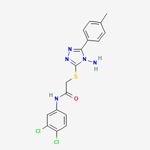 molecular formula C17H15Cl2N5OS B12155933 2-[4-amino-5-(4-methylphenyl)(1,2,4-triazol-3-ylthio)]-N-(3,4-dichlorophenyl)a cetamide 