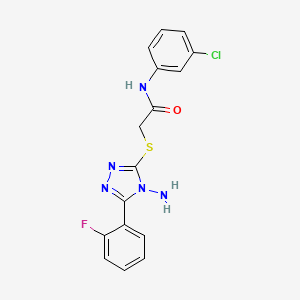 2-{[4-amino-5-(2-fluorophenyl)-4H-1,2,4-triazol-3-yl]sulfanyl}-N-(3-chlorophenyl)acetamide