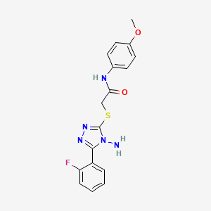 2-[4-amino-5-(2-fluorophenyl)(1,2,4-triazol-3-ylthio)]-N-(4-methoxyphenyl)acet amide