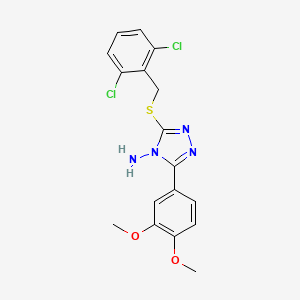 3-[(2,6-Dichlorophenyl)methylthio]-5-(3,4-dimethoxyphenyl)-1,2,4-triazole-4-yl amine