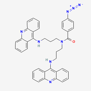 molecular formula C39H34N8O B1215604 Benzamide, N,N-bis(3-(9-acridinylamino)propyl)-4-azido- CAS No. 81340-55-8