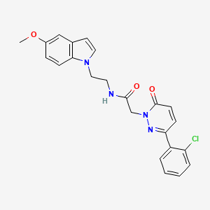 molecular formula C23H21ClN4O3 B12156060 2-[3-(2-chlorophenyl)-6-oxopyridazin-1(6H)-yl]-N-[2-(5-methoxy-1H-indol-1-yl)ethyl]acetamide 