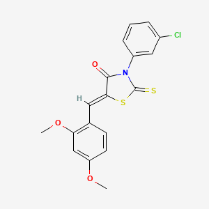 molecular formula C18H14ClNO3S2 B12156066 (Z)-3-(3-chlorophenyl)-5-(2,4-dimethoxybenzylidene)-2-thioxothiazolidin-4-one 