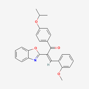 (2Z)-2-(1,3-benzoxazol-2-yl)-3-(2-methoxyphenyl)-1-[4-(propan-2-yloxy)phenyl]prop-2-en-1-one