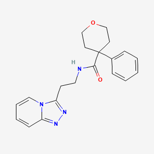 molecular formula C20H22N4O2 B12156122 4-phenyl-N-[2-([1,2,4]triazolo[4,3-a]pyridin-3-yl)ethyl]tetrahydro-2H-pyran-4-carboxamide 