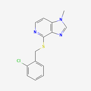 molecular formula C14H12ClN3S B1215613 (4-(2-Chlorobenzylthio)-1-methyl-1H-imidazo(4,5-c)pyridine) CAS No. 86073-86-1