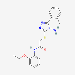 molecular formula C19H21N5O2S B12156131 2-{[4-amino-5-(2-methylphenyl)-4H-1,2,4-triazol-3-yl]sulfanyl}-N-(2-ethoxyphenyl)acetamide 