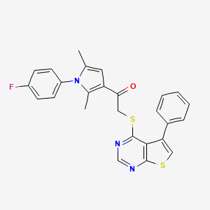 1-[1-(4-fluorophenyl)-2,5-dimethyl-1H-pyrrol-3-yl]-2-[(5-phenylthieno[2,3-d]pyrimidin-4-yl)sulfanyl]ethanone