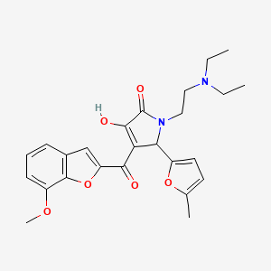 molecular formula C25H28N2O6 B12156157 1-[2-(Diethylamino)ethyl]-3-hydroxy-4-[(7-methoxybenzo[d]furan-2-yl)carbonyl]-5-(5-methyl(2-furyl))-3-pyrrolin-2-one 