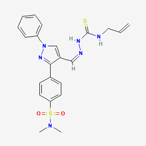 1-[(E)-[3-[4-(dimethylsulfamoyl)phenyl]-1-phenylpyrazol-4-yl]methylideneamino]-3-prop-2-enylthiourea