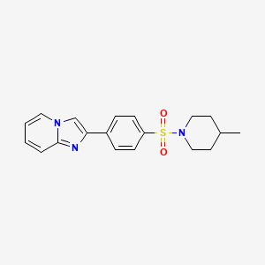 molecular formula C19H21N3O2S B12156197 1-(4-{Imidazo[1,2-a]pyridin-2-yl}benzenesulfonyl)-4-methylpiperidine 