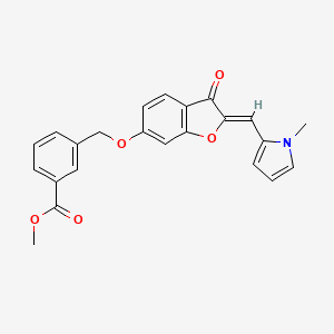 molecular formula C23H19NO5 B12156208 methyl 3-[({(2Z)-2-[(1-methyl-1H-pyrrol-2-yl)methylidene]-3-oxo-2,3-dihydro-1-benzofuran-6-yl}oxy)methyl]benzoate 